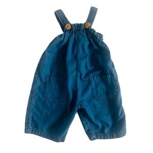💖5/$25 SALE💖 0-3M Easy Peasy Baby Girl Denim Overall Romper